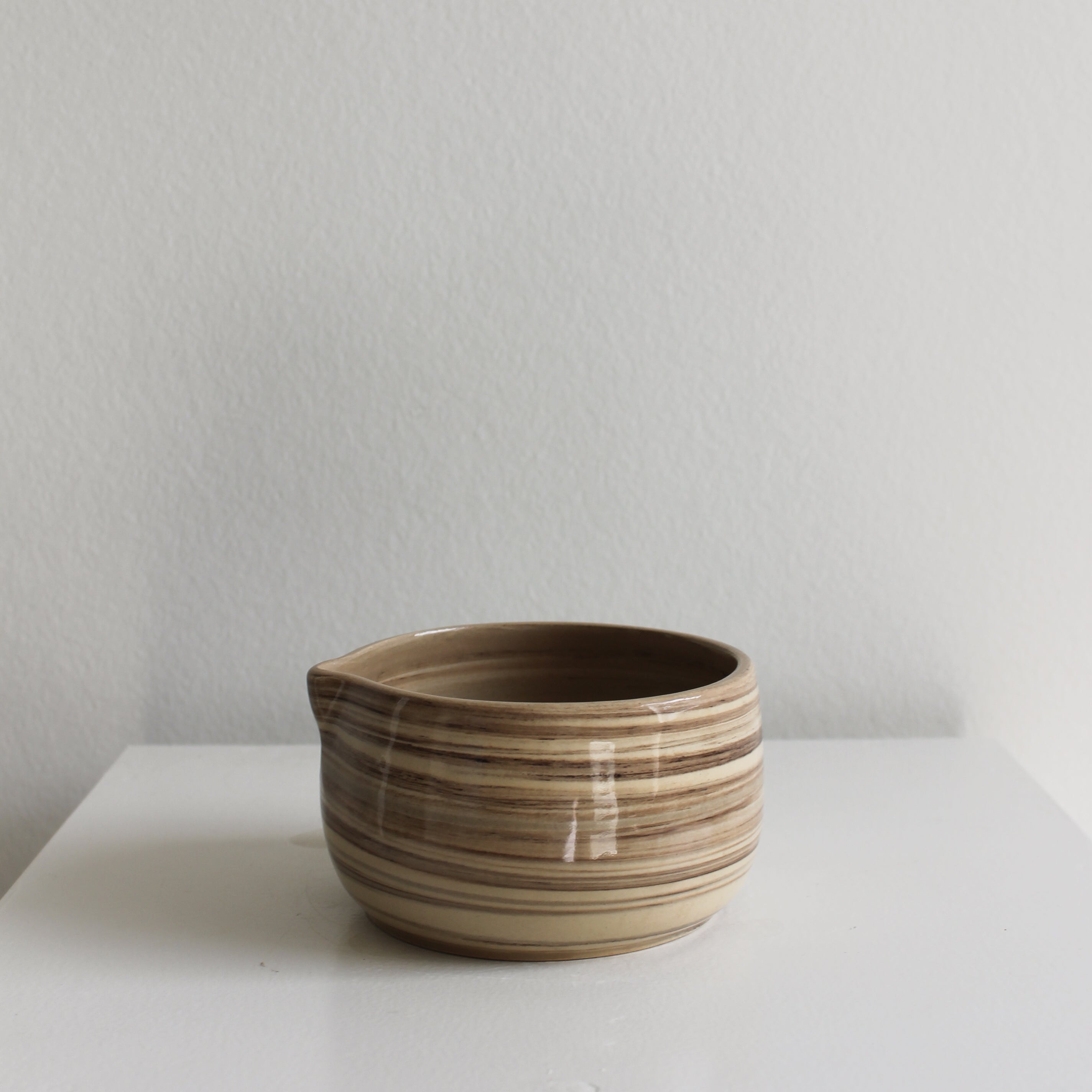 BEIGE MARBLE MATCHA BOWL